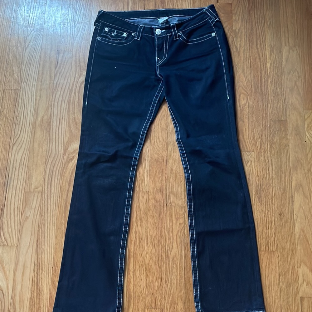 dark blue True Religion jeans